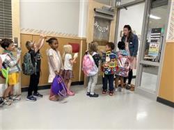 kids going into class